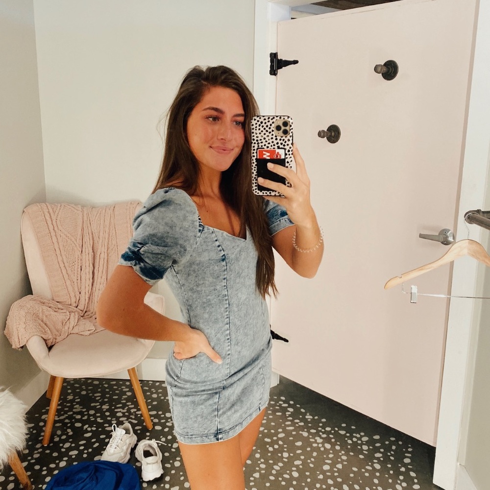 SOLD! Puff sleeve denim dress